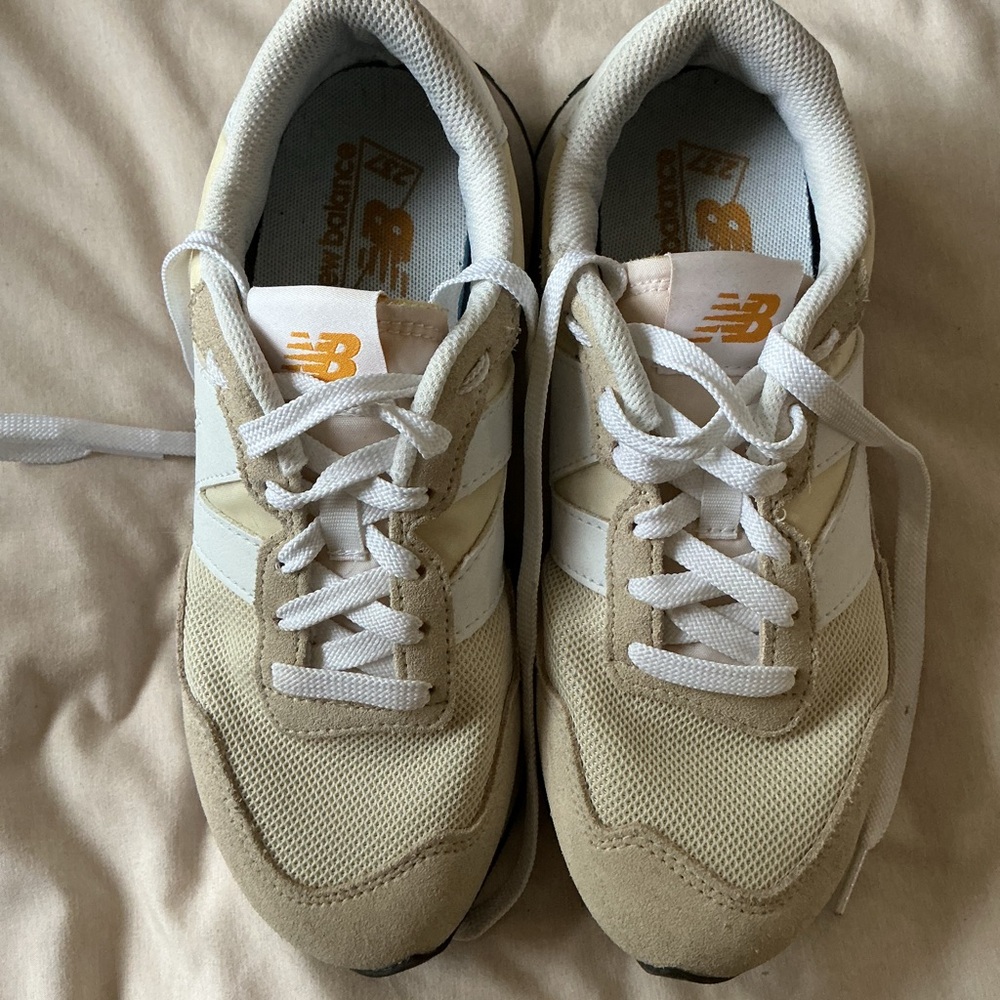 New Balance Cream and White Athletic Shoes